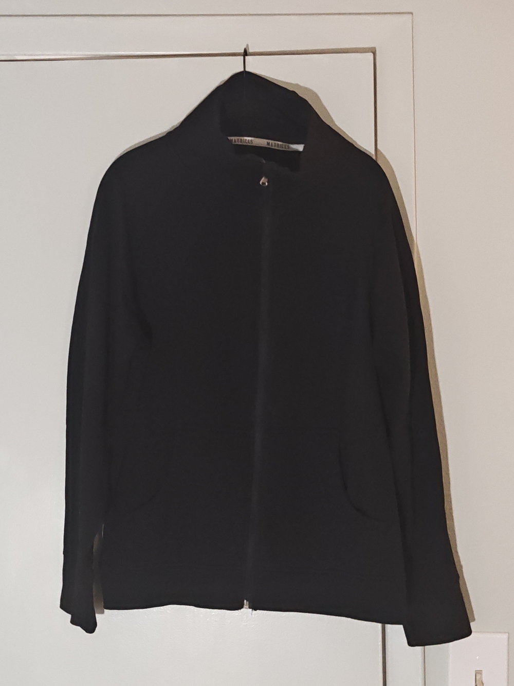 Maurices Black Fleece Zippered Jacket Size L -